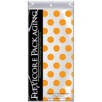 Flexicore Packaging | Tangerine Orange Polka Dot Gift Wrap Tissue Paper | Size: 15 Inch X 20 Inch | Count: 10 Sheets | Color: Tangerine | DIY Craft, Art, Wrapping, Decorations