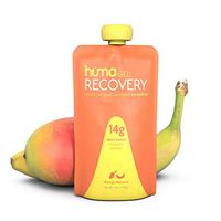 Huma Gel Post Workout Recovery Smoothie, 12 Pouches, Mango Banana - 14g Complete Protein (Plant Based) in Ready to Drink Shake