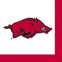 Arkansas Razorbacks NCAA Tailgate BBQ Party Napkins (6.5-in x 6.5-in)