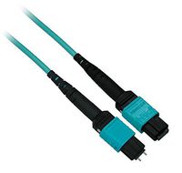 RiteAV - MTP 40Gb 50/125 OM3 Multimode Fiber Optic Cable Plenum (OFNP) 12 Fiber - 20 Meter Male to Female Type B