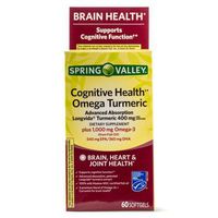 Spring Valley Cognitive Health Omega Turmeric, 60 Softgels (Pack of 2)