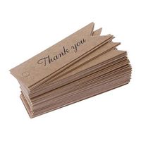 Because0f 50 Pcs Kraft Paper Tags with Words, Vintage Label Tags Wedding Craft Hang Tags Gift Wrap (Thank You)