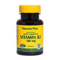 NaturesPlus Vitamin B2 (Riboflavin) - 100 mg, 90 Vegetarian Tablets - Natural Energy & Metabolism Booster, Promotes Overall Health - Gluten-Free - 90 Servings