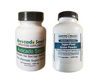 120 Avocado Seed Powder & 120 SuperFood Green Powder Capsules(1000 mg) Amazing Supplement,Top Nutrition,Energy,Lower Blood Sugar+Cholesterol,Fiber, Gut Health, Elimination,Weight Loss + More!