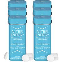 Viter Energy Wintergreen Caffeinated Mints - 40mg Caffeine & B-Vitamins Per Powerful Sugar Free Mint. Boost Energy, Focus & Fresh Breath. 2 Pieces Replace 1 Coffee, Energy Drink, Caffeine Candy & Gum(6 X 20 Piece Containers) 