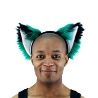 Pawstar Green Furry Fox Ear Headband – Dark Green