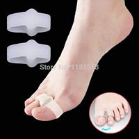 2Pairs 2 Holes Silicone Gel Toe Separators Corrector Bunion Foot Pain Relief Straighteners Alignment Feet Foot Care zA5g