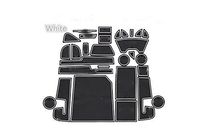 FMtoppeak 27 Pcs Non-Slip Gate Slot Pad Storage Water Coaster Car Pad Cushion Cup Mat for Jeep Cherokee 2014-2017 with Logo (White)