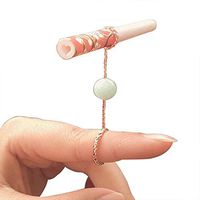 AWLY Personality Elegant Cigarette Holder Ring for Women Men Smoker White Agate M