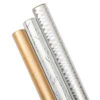 Caspari Holiday Metallics Wrapping Paper Trio - Three 30" x 8' Gift Wrap Rolls