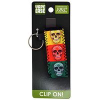 Clip-On Neoprene Vape E-Cigarette Case with Key Ring - 3 Skulls