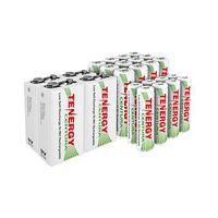 Tenergy Centura Low Self Discharge NiMH Rechargeable Battery Combo, Includes 12xAA 8xAAA 4x9V Rechargeable Batteries, 24 Pack