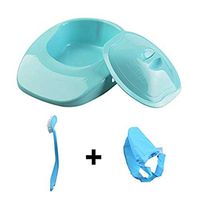 Fracture Bed Pan, Adult Pontoon Bedpan with Lid,Holder, Protective Cover and Cleaning Brush for Bed-Bound Patient