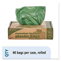 Stout G3340E11 Eco-Degradable Plastic Trash Garbage Bag 33gal 1.1mil 33 x 40 Green 40/Box