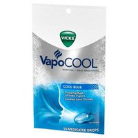 VapoCOOL Medicated Throat Drops, Cool Blue, 50 Drops