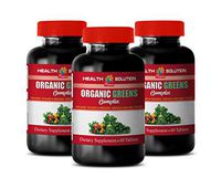 Immune System Vitamins for Women - Greens Organic Complex - Dietary Supplement - Garlic Supplement for Cholesterol - 3 Bottles 180 Tablets