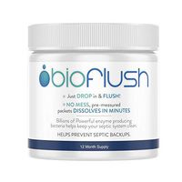 Bioflush Natural Septic Tank Treatment (1-Year Supply - 12 packets) - Safe for Toilets, Sinks, Showers and Garbage Disposal Drains - Pre-Measured for Easy Use - Made in the USA, Dissolves in Minutes