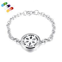 constantlife Hypoallergenic Essential Oil Diffuser Locket Bracelet -Stainless Steel Aromatherapy Scent Jewelry (Snowflake)