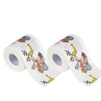 Hongxin Hygienic Roll Paper,2PC Christmas Pattern Printed Interesting Toilet Paper Table Kitchen Paper (B, About 10×10 cm)