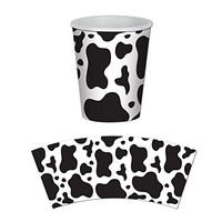 Club Pack of 96 Hot and Cold Cow Print Beverage Cups 9 oz.