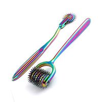 G.S Set of 2 Wartenberg Neurological Pin Wheel Pinwheel 1 & 7 Head Diagnostic Multi Color Rainbow Best Quality