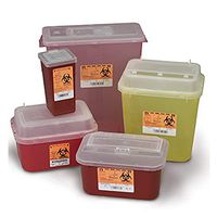 Medegen Sharps-Tainers, Large Wide Opening, Locking Cap, 12" x 9" x 11", 12 Qt, Transluce 186S