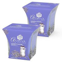 Aroma From Nature Luxurious Lavender 11 oz AireCare Scented Candle - 2 Pack - Aromatherapy Candles - Home Fragrance - Apothecary Glass With Double Wick