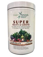 Inspire Naturals Super Fruits and Greens, Doctor Recommended Best Tasting All Natural Super Food w/Acai, Gogi, Mangosteen, Noni Super Fruits, Super Vegetables, Chlorella, Kelp, Turmeric (Chocolate)