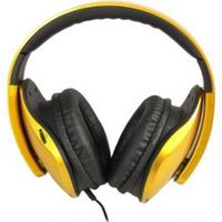 Oblanc OG-AUD63056 SHELL210 Stereo Headphones Treble and Subwoofer Dual Drivers in Each Ear Cup State-of-the-art 2.1 Listening Experience for Gamers Saffron Yellow