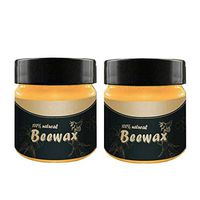 Wood Seasoning Beeswax Beeswax Polish for Wood & Furniture Natural Unscented Beeswax Furniture Wood Polish and Conditioner, 85g (2PCS)