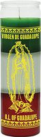 Indio Products Our Lady of Guadalupe Green/White/Red Candle - Silkscreen 3 Color 7 Day