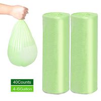 Biodegradable Trash Bags 4-6 Gallon, Extra Thick ECO Trashbags Small Organic Trash Bags Recycling & Degradable, Green Garbage Bags Compostable for Kitchen Bathroom Office Car (40 Counts, 4-6 Gallon)