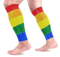 ShineSnow Watercolor Rainbow Compression Calf Sleeve, Gay Pride Leg Socks for Shin Splint,Calf Pain Relief Men Women Runners Guard for Running Cycling Maternity Travel Nurses