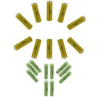 10x AA NiCD 1000mAh & 10x AAA 800mAh NiMH High Cap Rechargeable Batteries For Solar Lights, Garden Lights, Radios, Clocks, Alarm System Keypads, Remotes