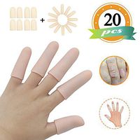 (20PCS) Gel Finger Sleeves,Finger Support,Silicones Finger Protectors *Waterproof* Finger Cots Great for Finger Craking,Finger Trigger.