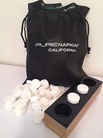 Pure Napkin California Travel Kit: A Bamboo Resin Tray for Two with 50 Compressed Napkins in an Elegant Pure Napkin California Travel Bag