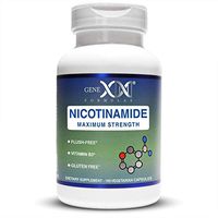 Genex Nicotinamide 500mg 100 Capsules Flush Free Niacin Vitamin B3 for Healthy Skin (not riboside or mononucleotide)
