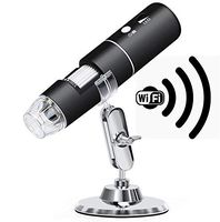 Wireless Digital Microscope, Rechargeable USB Microscope 50X to 1000X WiFi Handheld Zoom Magnification Endoscope Magnifier 1080P FHD 2.0 MP 8 LED Compatible with Android and iOS Smartphone or Tablet,