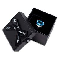 24-Pack Black Jewelry Gift Boxes w. Bow & Foam Velvet Insert for Rings, Earrings, Pendants (Embossed Linen Paper) by TheDisplayGuys