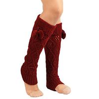 starlit Women Knitting Footless Leg Warmers Knee High Boot Socks with Ball