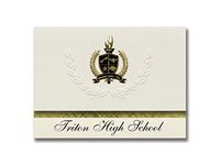Signature Announcements Triton High School (Dodge Center, MN) Graduation Announcements, Presidential style, Basic package of 25 with Gold & Black Metallic Foil seal