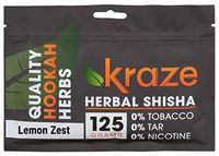 Kraze Hookah Tobacco-Free Herbal Shisha Molasses, 125g (Lemon Zest)