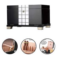 Humidors Cigar Box Cedar Humidification Humidifier Large Capacity Cigar Box Humidifier Box Waterproof Sealed Cigar Box Advanced Smoking Set Hang Humidity (Color : Black, Size : 352621cm)