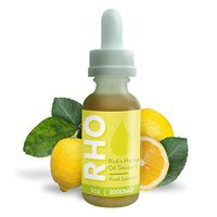 RHO Organic Hemp Oil for Instant Energy Boost 3000 Mg - Lemon and Black Pepper Infusion - Balance Day Energy - 100% Natural Made in USA - Contains Omega 3, 6, 9