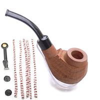 ShowJade Pre Drilled Do It Yourself Tobacco Pipe Handmade with Quality Red Sandalwood (Rosewood) with Stand and Free Cleaning Tools