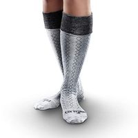 Core-Spun Patterned AFO Interface Socks for Adults – Classic Diamond, Grey & Black, Adult Regular