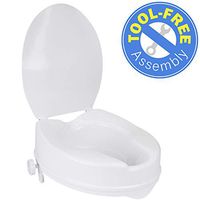 Vaunn Medical Clamp-On 4" Height Raised Toilet Seat Riser for Standard Size Round Toilets (16.5'') NOT for Elongated Toilets