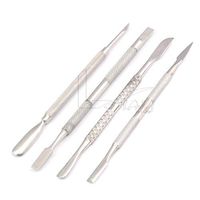 LAJA Imports 4 Pcs Stainless Steel Cuticle Pusher Remover for Dead Skin Manicure Pedicure Tool Set