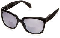 Peepers by PeeperSpecs Women's Pamletto Bifocal Square Reading Sunglasses, Black, 56 mm, +3.00