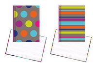 Hardback Notebook Set, Dots & Stripes - 2 notepads, 8.5" x 5.75" Lined Pages Stationery